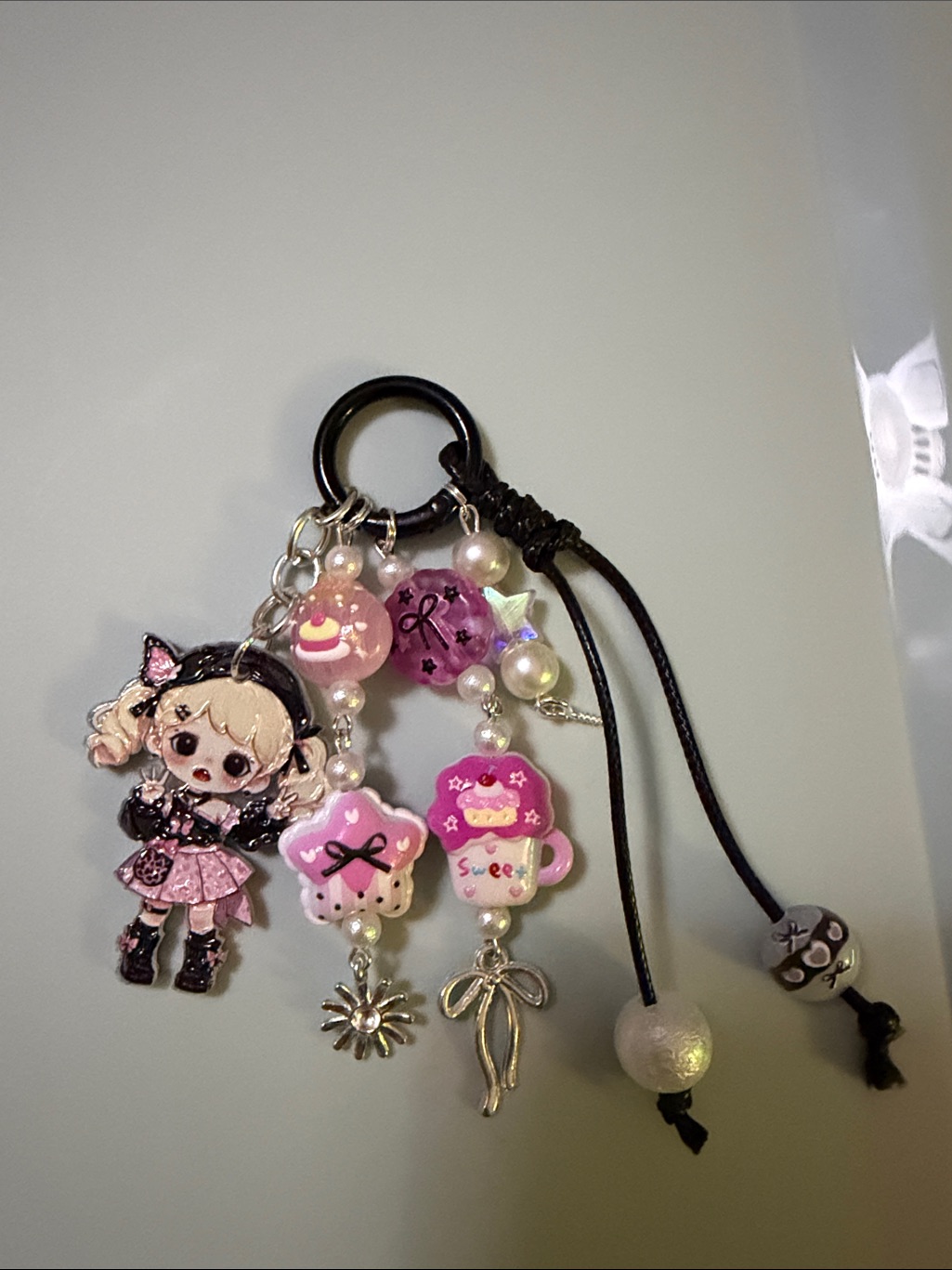 Pink Cute Zorra Keychain Charm Accessory